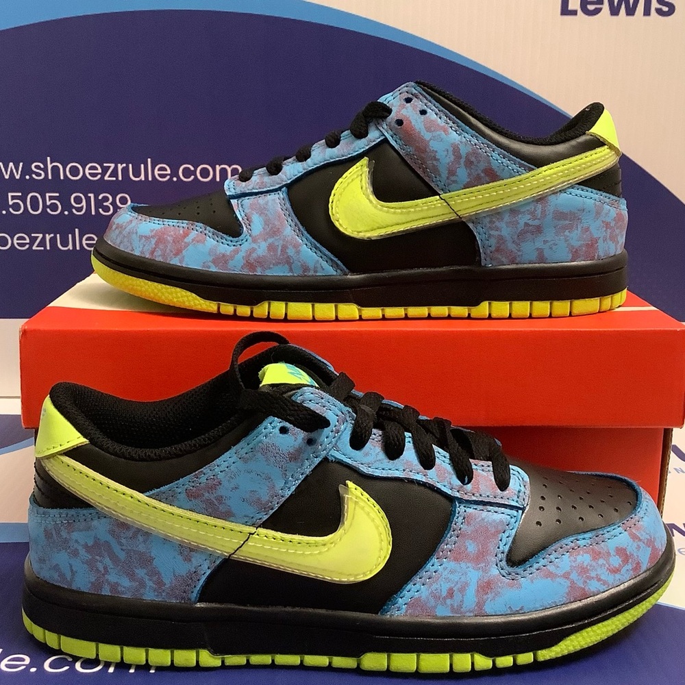 Nike Dunk Low Acid Wash Baltic Blue Volt Kids Size 4.5y